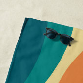 色数々の色レトロスタイル波デザイン ビーチタオル (インサイチュ)