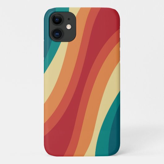 色数々の色レトロスタイル波デザイン Case-Mate iPhoneケース (裏面)