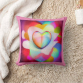 色数々の色愛ハート装飾用クッション クッション (ブランケット)