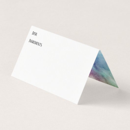 色数々の色水洗レシピテントカード 名刺 (正面)