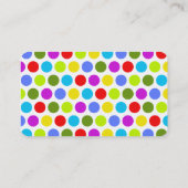 色数々の色水玉模様Mommy Blogger 名刺 (裏面)