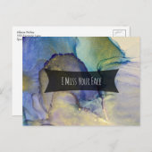 色数々の色&金ゴールドアルコールインクイ恋しく思ズユーの顔 ポストカード (正面/裏面)