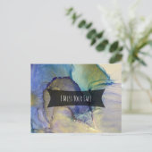 色数々の色&金ゴールドアルコールインクイ恋しく思ズユーの顔 ポストカード (スタンド正面)