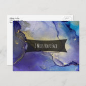 色数々の色&金ゴールドアルコールインクイ恋しく思ズユーの顔 ポストカード (正面/裏面)