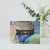 色数々の色&金ゴールドアルコールインクイ恋しく思ズユーの顔 ポストカード (スタンド正面)