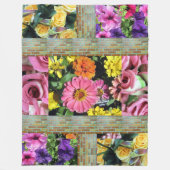 色数々の花フリースブランケット フリースブランケット (正面)