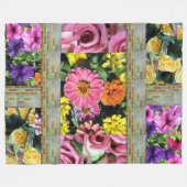 色数々の花フリースブランケット フリースブランケット (正面(横))