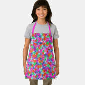 色数々の花フローライラストレーション模様 エプロン (インサイチュ)