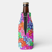 色数々の花フローライラストレーション模様 ボトルクーラー (ボトル裏面)