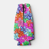 色数々の花フローライラストレーション模様 ボトルクーラー (裏面)