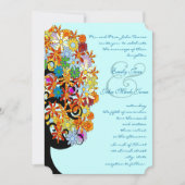 色数々の花ラブツリー結婚式招待状 招待状 (正面)
