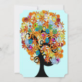 色数々の花ラブツリー結婚式招待状 招待状 (裏面)