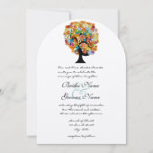 色数々の花ラブツリー結婚式招待状 招待状 (正面)