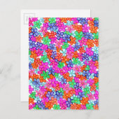 色数々の花手描き花柄 ポストカード (正面/裏面)
