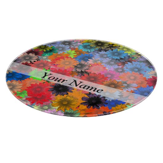 色数々の花柄 カッティングボード (角)
