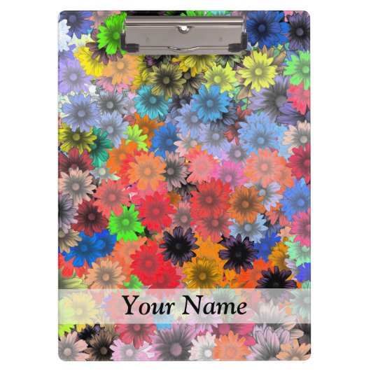 色数々の花柄 クリップボード (正面)