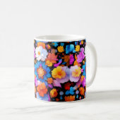 色数々の花柄 コーヒーマグカップ (正面右)