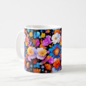 色数々の花柄 コーヒーマグカップ (正面左)