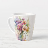 色数々の花模様#7 カフェラテマグ (左アングル)