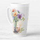 色数々の花模様#8 カフェラテマグ (左アングル)
