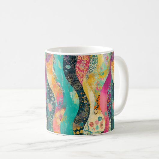色数々の花波 コーヒーマグカップ (正面右)