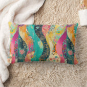 色数々の花波 ランバークッション (ブランケット)