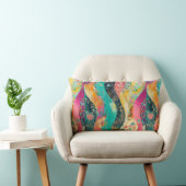 色数々の花波 ランバークッション (椅子)