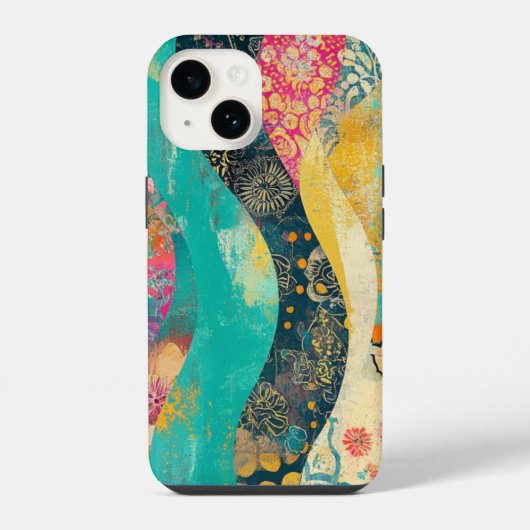 色数々の花波 iPhoneケース (裏面)