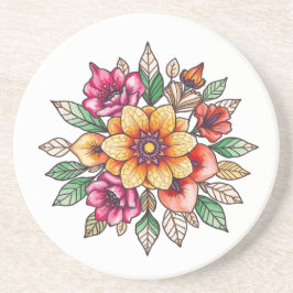色数々の花 コースター