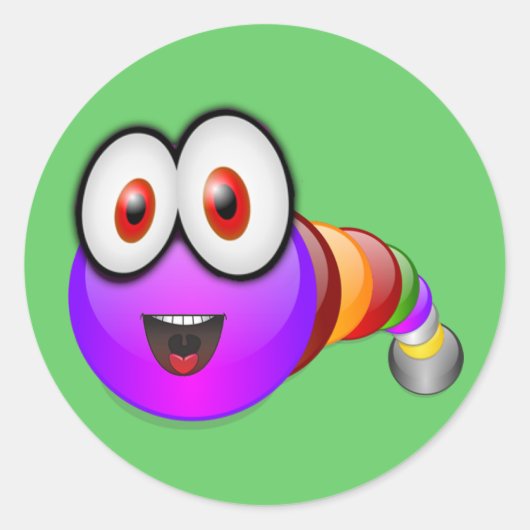 色数々の虫 ラウンドシール (正面)