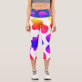 色数々の虹デザイン動物スタイル点 カプリレギンス (正面)