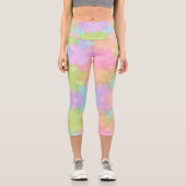 色数々の虹デザイン カプリレギンス (正面)