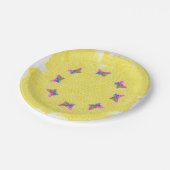 色数々の蝶デザイン黄 ペーパープレート (アングル)