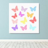 色数々の蝶デザイン キャンバスプリント (インサイチュ (ウッドフロア))