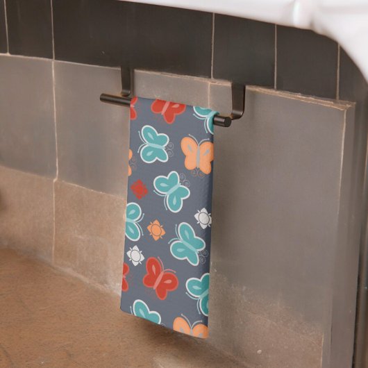 色数々の蝶 キッチンタオル