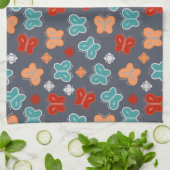 色数々の蝶 キッチンタオル (折り畳み)