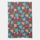 色数々の蝶 キッチンタオル (縦)