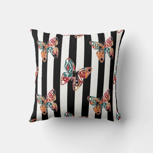 色数々の蝶 クッション (裏面)