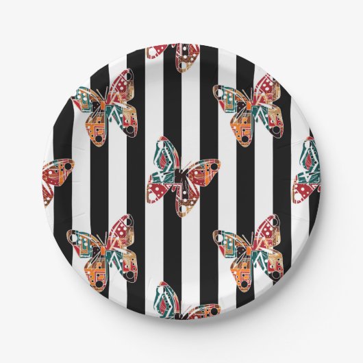 色数々の蝶 ペーパープレート (正面)