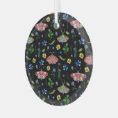 色数々の蝶:明るいシームレスなパターン ガラスオーナメント (正面左)