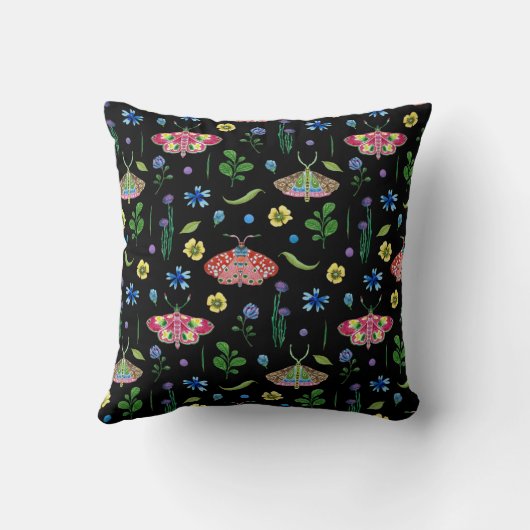 色数々の蝶:明るいシームレスなパターン クッション (裏面)