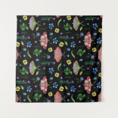 色数々の蝶：明るいシームレスなパターン タペストリー (正面(横))