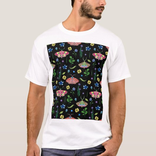 色数々の蝶:明るいシームレスなパターン Tシャツ (正面)