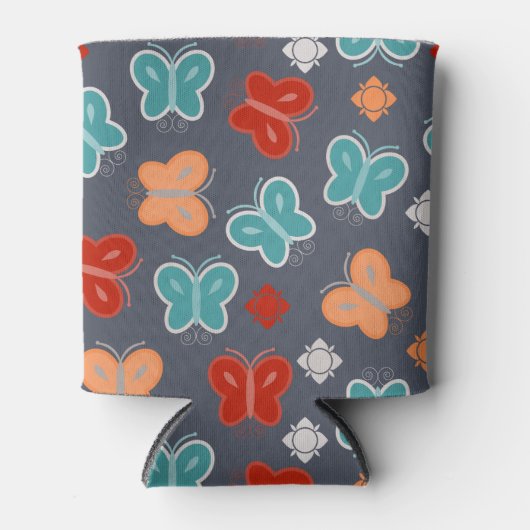 色数々の蝶 缶クーラー (正面)