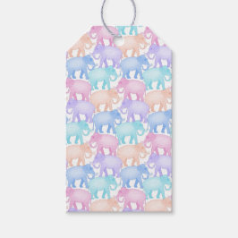 色数々の象赤ちゃんシャワー子誕生日 ギフトタグ