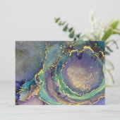 色数々の金ゴールドアルコールインク液体抽象芸術アート (スタンド正面)