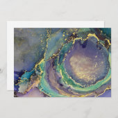 色数々の金ゴールドアルコールインク液体抽象芸術アート (正面/裏面)