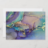 色数々の金ゴールドアルコールインク液体抽象芸術アート サンキューカード (正面)