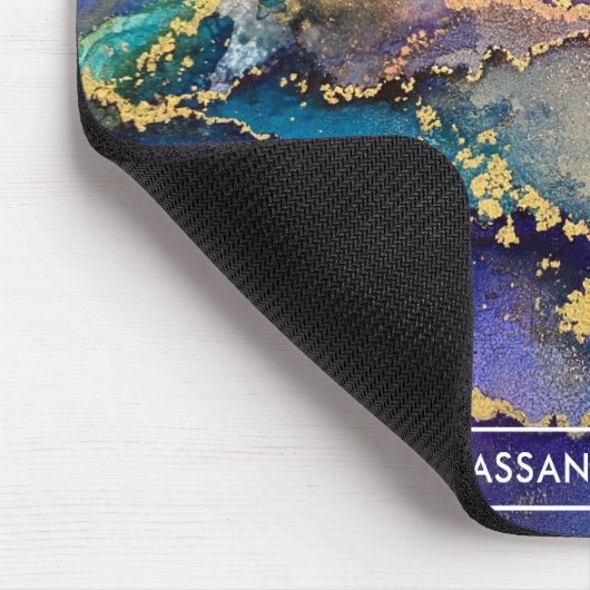 色数々の金ゴールドアルコールインク液体抽象芸術アート マウスパッド (コーナー)