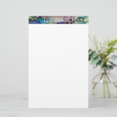 色数々の金ゴールドアルコールインク液体抽象芸術アート 便箋 (スタンド正面)